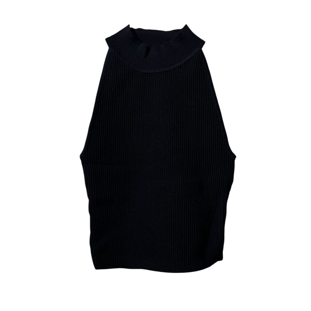 BABATON | black ribbed sleeveless top XS